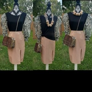 Black/Sheer Leopard Shirt